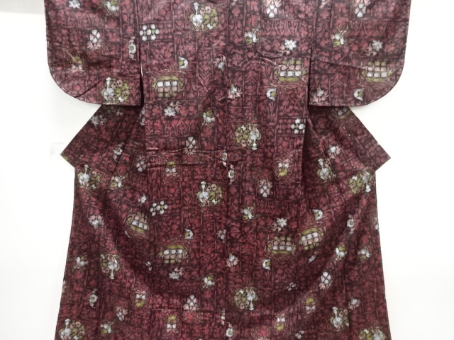 JAPANESE KIMONO / ANTIQUE KIMONO / TAISHO ROMAN STYLE / FLOWER & BIRD